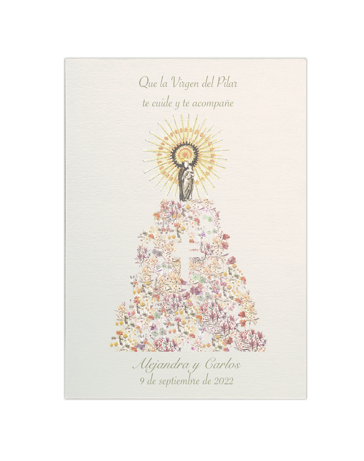 Estampa Virgen del Pilar Flores