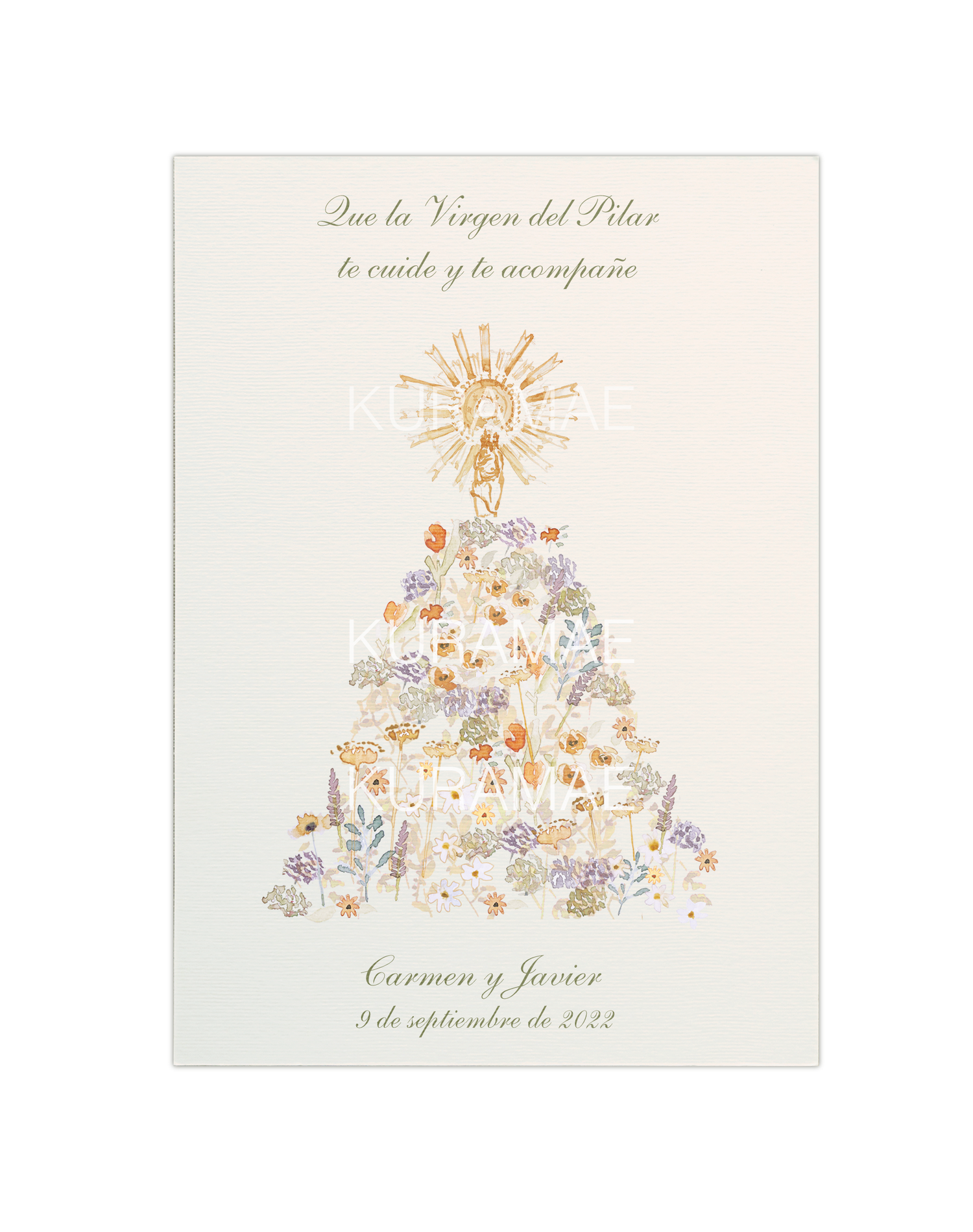 Estampa Virgen del Pilar Primavera