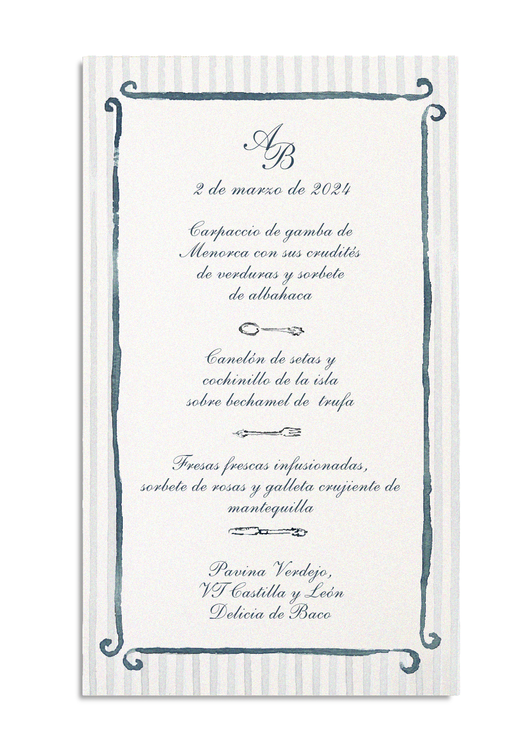 Minuta Pattern Rayas Azules