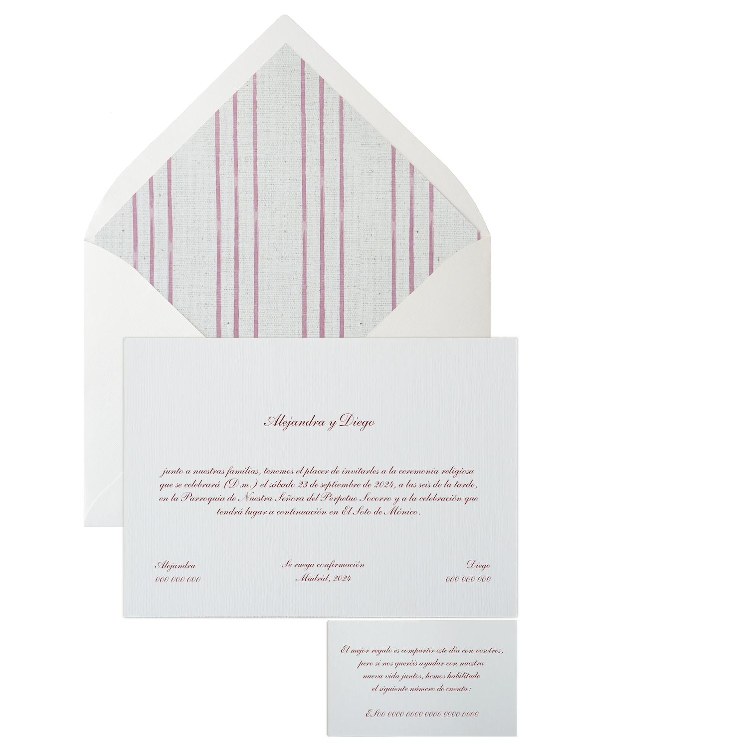 Invitación Pattern RAYAS BURDEOS