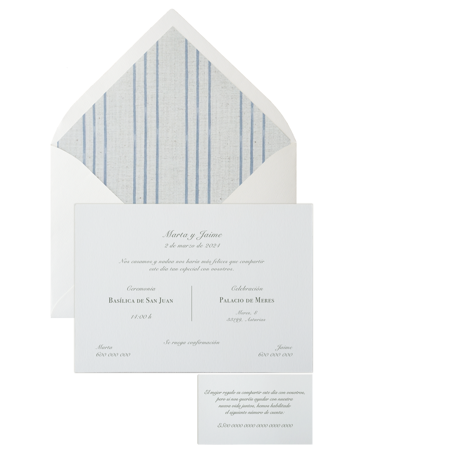 Invitación Pattern RAYAS AZULES
