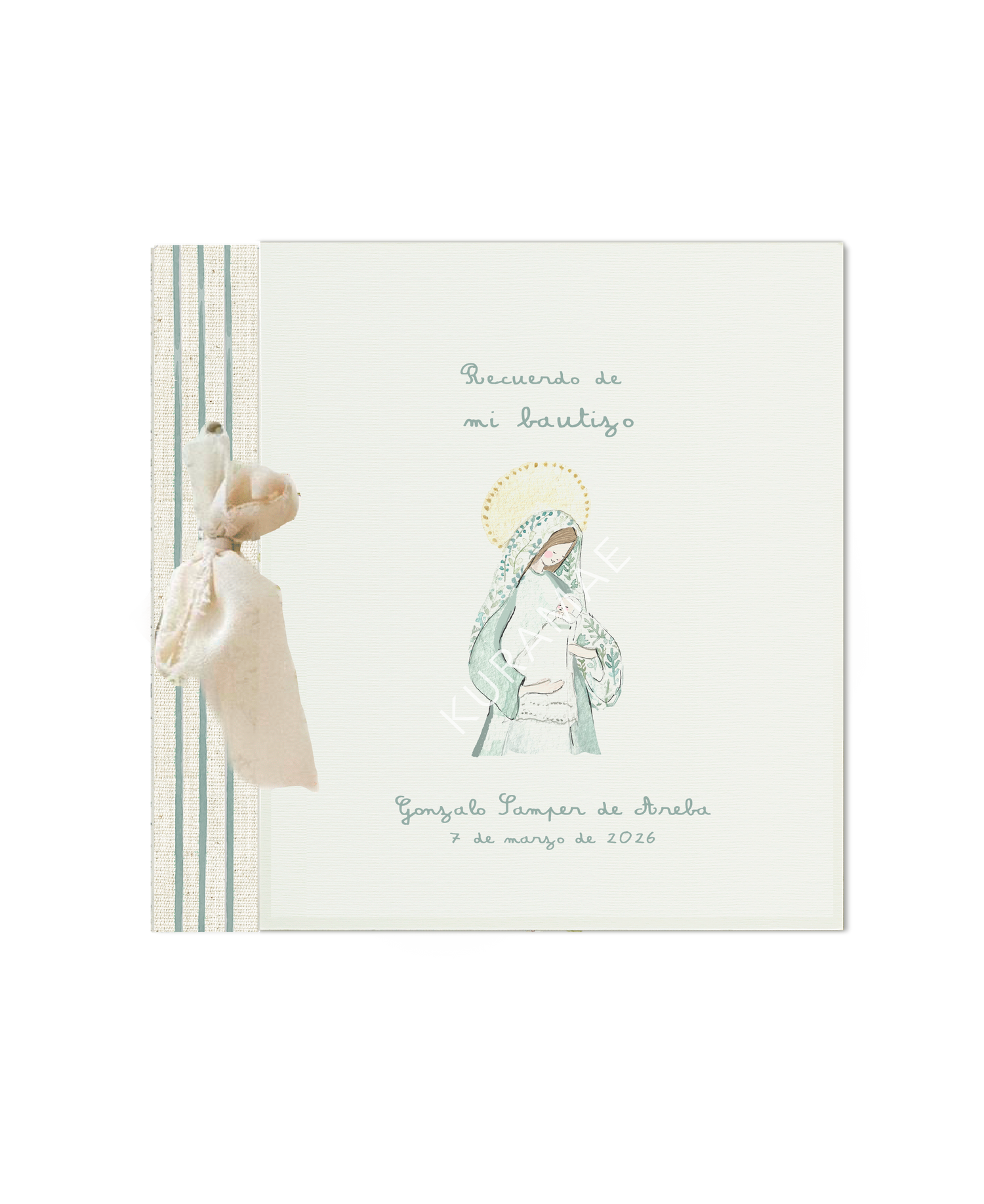 Libro de Bautizo Azul Virgen Azul